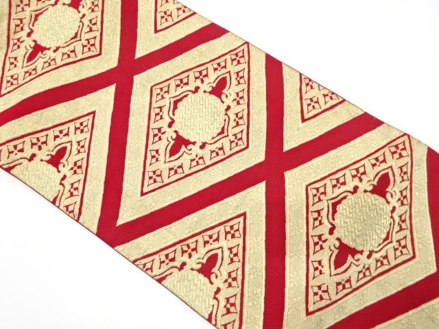 JAPANESE KIMONO / ANTIQUE FUKURO OBI / SILK / WOVEN FLOWER